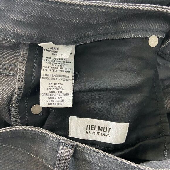 Helmut Lang Jeans Women's 25 gray coated Mid Rise Skinny - Picture 3 of 4